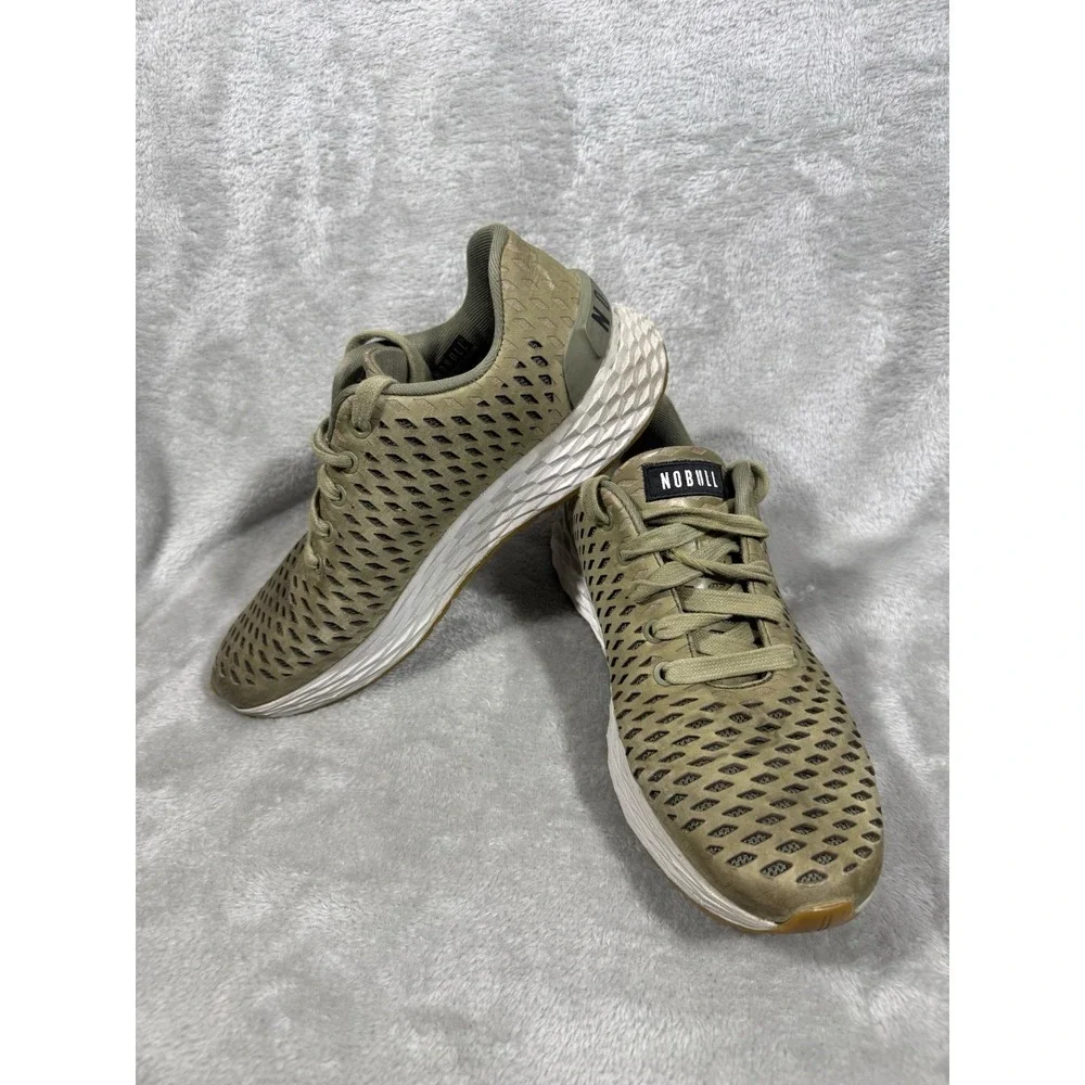 No Bull Perforated Olive Running Shoes Mens 7.5 Womens 9‎ CrossFit Walking Run